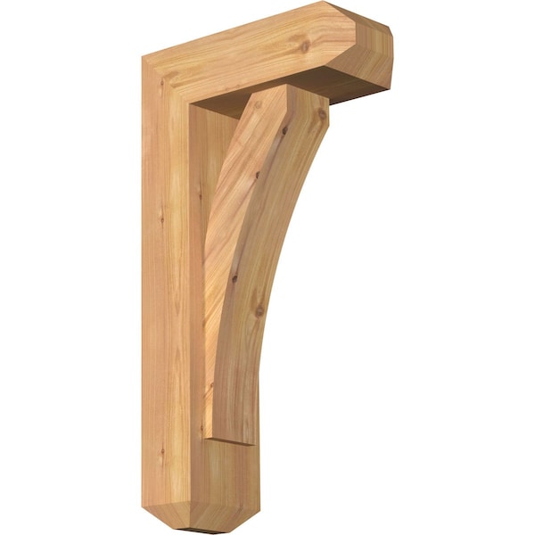 Ekena Millwork Thorton Craftsman Smooth Bracket w/ Offset Brace, Western Red Cedar, 5 1/2"W x 14"D x 26"H BKT0604X14X26THR04SWR - main
